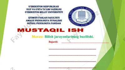 bilish jarayonlarining buzilishi — PPT