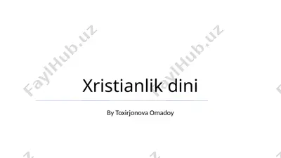 xristianlik dini — PPTX
