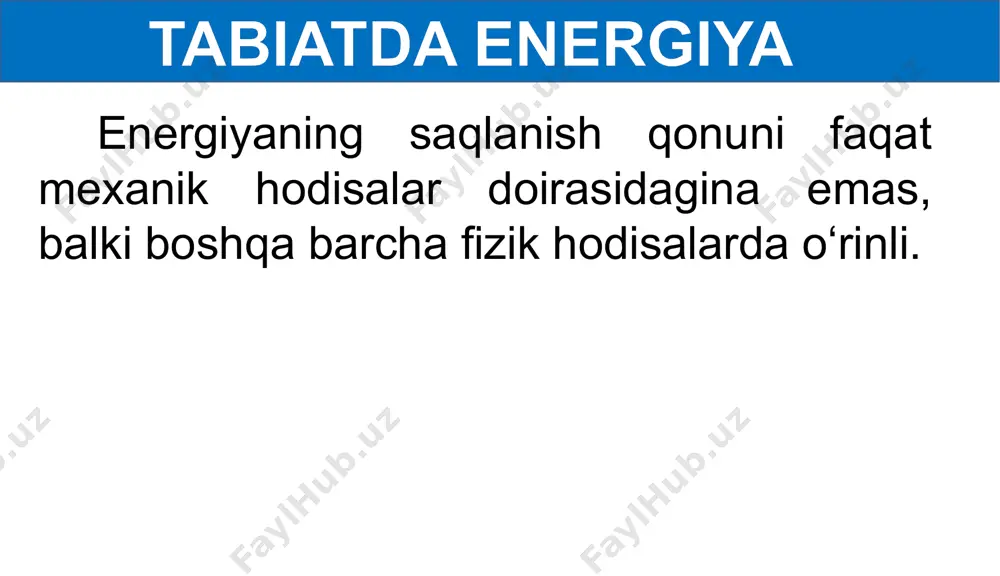 tabiatda energiyaning saqlanishi - Page 3