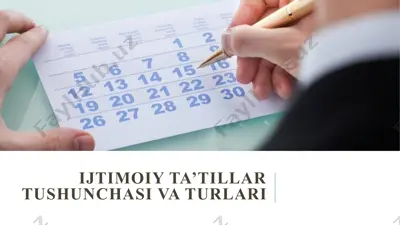 ijtimoiy ta’tillar tushunchasi va turlari — PPTX