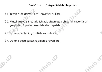 choyan ishlab chiqarish — DOCX