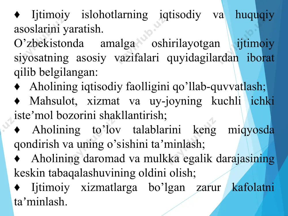 tahlili shuni ko‘rsatdiki, bozor iqtisodiyoti qonunlarga asoslangan mamlakatlarda korrupsiyaga qarshi kurashish sohasida davlat va xususiy sektor ishtirokchilarining xalqaro standartlar, qonun hujjatlari va boshqa zamonaviy usullarga muvofiq samarali faoliyat yuritishini taʼminlovchi muhim vositalardan biri o’z tarkibida korrupsiyaga qarshi kurashish komplaens nazorat tizimini tashkil etish hisoblanadi. korrupsiya xavf-xatarlari, manfaatlar to’qnashuvini o’z vaqtida aniqlash va chek qo’yish, qonun buzilishi va korrupsiyaga oid huquqbuzarliklar haqida xabar berishni o’zida mujassam etgan profilaktik tizimdir. foydalanilgan adabiyotlar ro’yxati: 1. d.e.to’xtaboyeva. o’zbekistonning eng yangi tarixi. – toshkent.: fidokor yosh avlod, 2023 2. n.oblomurodov, f.tolipov. o’zbekistonning eng yangi tarixi. – toshkent.: iqtisod-moliya, 2022 3. r.h.murtazayeva, a.a.ermetov, a.a.odilov. o’zbekistonning eng yangi tarixi. – toshkent, 2021 4. n.jo’rayev. o’zbekiston tarixi. – toshkent.: sharq, 2011 5. r.h.murtazayeva, a.a.ermetov, a.a.odilov. o’zbekistonning eng yangi tarixi. – toshkent, 2022 e’tibоringiz uchun rahmat! *