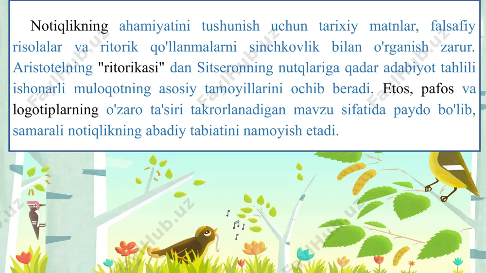 ilingan ma'ruzachilarga ijobiy javob berishadi. doimiy takomillashtirish: - sizning chiqishlari haqida mulohaza yuriting, teskari izlab, va doimo notiqlik mahoratini oshirish ustida ishlash. ommaviy nutq-bu har doim takomillashtirilishi mumkin bo'lgan mahorat. nutq madaniyati va notiqlik san'ati jamoatchilik fikriniv shakllantirishda, o'zgarishlarni ilhomlantirishda va samarali muloqotni rivojlantirishda muhim rol o'ynadi. rahmat! molodets! thanks!