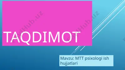 mtt psixologiish hujjatlari — PPTX