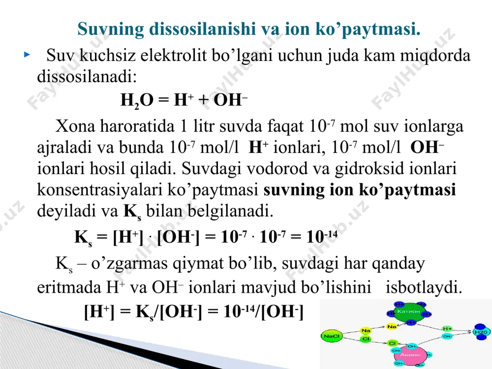 elektrolit eritmalar. tuzlarning gidrolizi - Page 5
