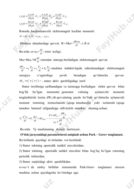 elektr tizimda kechadigan elektromexanik o’tish jarayonlari - Page 5