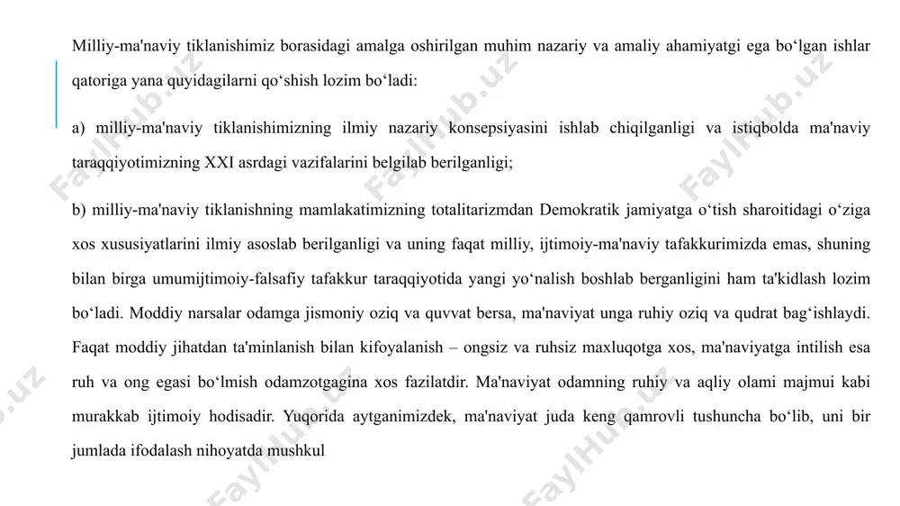 tual salohiyatli, komil shaxs sifatida shakllantirish maqsadida keng ko‘lamli ishlar amalga oshirilmoqda o‘zbekiston respublikasi jismoniy tarbiya va sport vazirligi tizimidagi sport maktablari o‘quvchi-sportchilari o‘rtasida “bolalar sport o‘yinlari”ni o‘tkazish orqali iqtidorli sportchilarni aniqlash va yoshlar terma jamoalariga zaxira yaratish hamda oliy ta'lim muassasalari talabalari o‘rtasida “talabalar sport o‘yinlari”ni tashkil etish natijasida talabalarni sport bilan muntazam shug‘ullanishga erishish tizimining mexanizmi yaratildi. aholining keng qatlamlari, jumladan, umumta'lim maktabi o‘quvchilari, professional va oliy ta'lim muassasalari o‘quvchi va talabalari o‘rtasida jismoniy tarbiyani ommalashtirish, ular orasida iqtidorlilarini aniqlash maqsadida “umumta'lim maktab sporti” festivali, “jismoniy tayyorgarligi rivojlangan muassasa” ko‘rik-tanlovini bosqichma-bosqich (tuman, shahar, hudud, respublika) o‘tkazish tizimini ishlab chiqib, tayyorgarlik darajasi rivojlangan eng yaxshi umumta'lim maktabi, professional va oliy ta'lim muassasasi nominatsiyasini joriy etilishi esa oliy ta'lim bilan umumiy o‘rta maxsus ta'lim muassasalarining uzviyligini ta'minlovchi yangicha mexanizm sifatida alohida ta'kidlash lozim ix-xii asrlarda movarounnahrda ilm-fan yuksalib, hozirgi zamon fanining ko‘plab tarmoqlari va yo‘nalishlariga chinakam poydevor yaratildi. xususan matematika, …