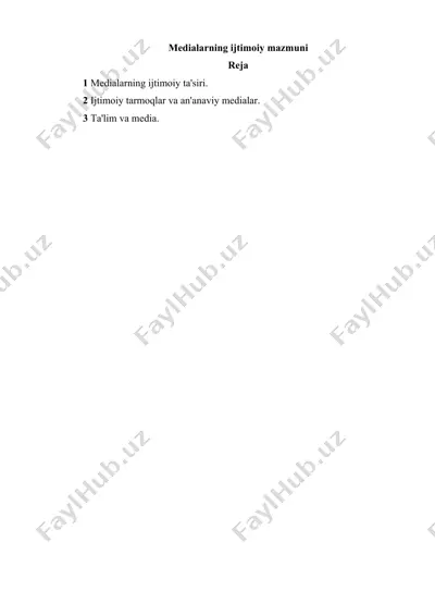 media savodxonlik bo'yicha maxsus kurslar — DOCX