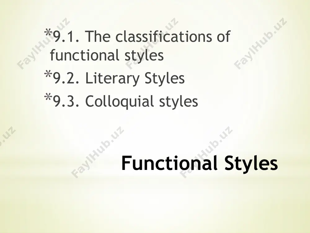 words: perform, comprise, susceptible, approximate, simultaneous. the logical emphasis may be expressed lexically quantitative expressiveness exceeds qualitative one: much less limited, much the same, most essential. grammatical peculiarities: morphology: the author's speech – the 1st person →"we": we are coming to realise. impersonal sentences with "it" and constructions with "one. the preference is given to the passive voice and non-personal forms of the verb. present continuous and future tenses are used more often than present simple. syntax: the sentences used are mainly complex and if simple, rather extended. the word order is mainly direct. the wide use of attributes, almost each noun has a post- or prepositional attribute, prepositional, participial, gerundial or infinitive construction. the use of specific prepositional groups: ultra rapid computer machines. the abundance of conjunctions and connectives: not merely ... but also, whether ... or, both ... and, as ... as ...; thereby, therewith, hereby. the official …