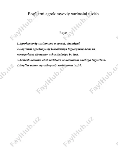 bog’larni agrokimyoviy xaritasini tuzish — DOC