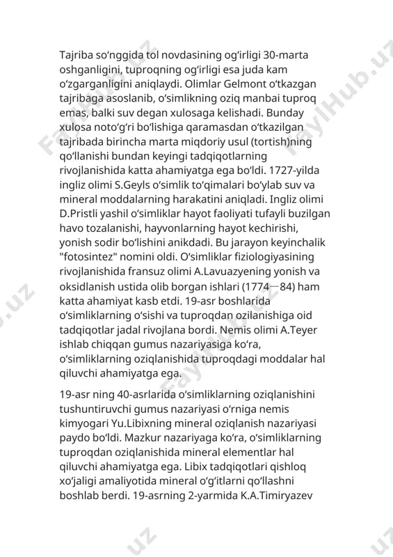 -asrdagi yutukdari oʻsimliklar chidamligi, mineral oziklanishi, oʻsimlik boʻylab moddalar transporti, gullash mexanizmlari, oʻsimlik hujayra va toʻqimalari biotexnologiyasi va boshqalar tadqiqotlar bilan bogʻliq. yashil oʻsimliklarda energiya almashinuvini boshqarilishining nozik mexanizmlari aniqlanishi oʻsimliklar fiziologiyasida erishilgan eng muhim kashfiyotlardan biri hisoblanadi. bu kashfiyot tufayli fotosintez va nafas olish moddalar va energiya almashinuvidan iborat yagona jarayonning ikki tomoni ekanligi qoʻrsatib berildi. fotosintetik pigmentlarning tabiati, fizik va kimyoviy xossalari, hosil boʻlishi, ularning almashinuvi va funksiyalarini tadqiq qilishda ham muhim yutuqlarga erishidsi. pigmentlarni oʻrganish natijasida fotofosforlanishning bir necha xillari (siklik, notsiklik va psevdotsiklik), yoruglik kvantlari oʻzlashtirilishining dastlabki bosqichlari mexanizmi, xlorofill biosintezi, fotosintezning yorugʻlik talab qilmaydigan reaksiyalari boskichlari va biokimyoviy mexanizmlari aniqlandi. oʻsimlik organizmining individual rivojlanishi (ontogenez) va uning tabiati oʻrganilishi orqali oʻsimliklarning rivojlanishiga tashqi muhit bilan birga toʻqimalarda mavjud boʻlgan fitogormonlar — auksin, gibberellin, sitokininlarning kuchli taʼsir koʻrsatishi ochib berildi. bu moddalarning kashf etilishi oʻsish va rivojlanishni oʻsimliklarning vegetativ bosqichidan generativ bosqichiga oʻtish davrini yangicha talqin …