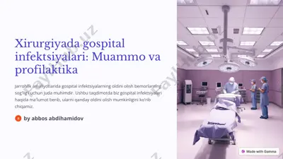 xirurgiyada gospital infektsiyalari: muammo va profilaktika — PDF