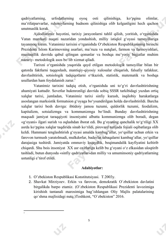 a rioya etish zarur bo‘ladi. ijtimoiy yondashuv tamoyili tarixiy jarayonlarni aholi barcha tabaqalarining manfaatlarini, teng ta’sir etuvchi omillarni hisobga olgan holda o‘rganishni taqozo etadi. voqealarni alohida bir ijtimoiy tabaqa - kambag‘allar, yo‘qsillar yoki mulkdor boylar manfaati nuqtai nazaridan turib tahlil etish, yoritish bir tomonlama yondashuv bo‘lib, bu tarixni soxtalashtiradi, to‘g‘ri xulosalarga olib kelmaydi . shohlar, amirlar, beklar faoliyatini yoritishga adolat nuqtai nazaridan yondashmoq kerak. ularni boy tabaqalardan chiqqan, mulkdor bo‘lgani uchungina qoralash, badnom qilish adolatdan bo‘lmaydi. mamlakat yurtboshisiz, davlat idora organlarisiz, boshqaruvchilarsiz bo‘lmasligini isbot etishning hojati bo‘lmasa kerak. shunday ekan, barcha davlat arboblarini, amaldorlarni yoppasiga qoralash ham to‘g‘ri emas. jonajon vatanimiz ko‘hna tarixi ham ular orasida xalqparvar, ma’rifatparvar, adolat bilan siyosat yuritgan mashhur davlat arboblari bo‘lganligidan guvohlik berib turibdi. ijtimoiy yondashuv tamoyili davlat arboblarining, siyosiy kuchlar, partiyalar, turli uyushmalar, ular yo‘lboshchilarining tarixiy taraqqiyot darajasiga ko‘rsatgan ijobiy yoki salbiy ta’sirini, jamiyatning u yoki bu yo‘ldan rivojlanishidagi rolini bilib olishda muhim ahamiyatga …