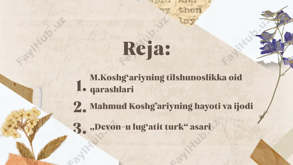g boy so'z zahirasini yig'ib, izohlab, ularning qo'llanilish kontekstlarini ham berib o'tgan. so'zlarning ma'nolari, talaffuzi va qaysi hudud yoki qabila tilida ishlatilishi haqidagi ma'lumotlarni batafsil bayon etgan. 4. fonetik va morfologik tahlil: koshg'ariy tilning fonetik va morfologik tuzilishini o’rganib, turkiy tillarning tovush tizimini, so'z yasash va so'z turkumlarining o'zgarishini tahlil qilgan. masalan, u otlar va fe’llarning shakllanishini, ularning turli qo'shimchalar yordamida qanday o'zgarishlarga uchrashini ko'rsatib bergan. 5. til va madaniyat munosabati: mahmud koshg'ariy tilni faqat aloqa vositasi sifatida emas, balki xalq madaniyatining bir qismi sifatida o'rganishga intilgan. u tilni xalqning madaniyati, adabiyoti va tarixini saqlovchi va ifodalovchi omil deb bilgan. uning qarashlari xalq og'zaki ijodiyoti, she'riyat va hikmatli so'zlar orqali tilning madaniy ahamiyatini ham aks ettiradi. 6. til me'yorlari va normativizm: koshg'ariy o'z asarida tilning me'yorlarini saqlash va adabiy tilni himoya qilish zaruriyatini ta'kidlaydi. u turli dialektlar va talaffuzlar o'rtasidagi farqlarni ko'rsatib, ba'zi lahjalardagi grammatik xatolar va talaffuzdagi kamchiliklarni bartaraf …