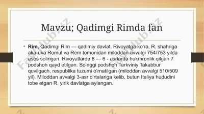 qadimgi rimda fan — PPTX