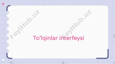 to’lqinlar interfeysi — PPTX