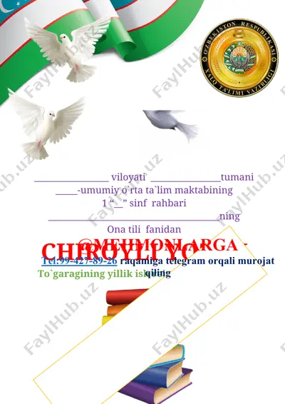 to`garagining yillik ish reja va ishlanmalari — DOCX