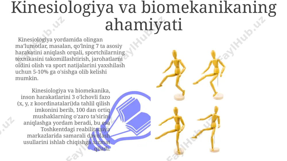 birliklari (imu) yordamida, masalan, 9 eksenli imu sensori yordamida, toshkentdagi laboratoriyada o'tkazilgan tadqiqotlar tananing 3d fazoviy holatini aniq aniqlash imkonini beradi. tana holatining o'zgarishlari vertikal holatni saqlashda, tana og'irligi markazining 2-5 sm siljishi, o'murtqa pog'onasiga 10 kg gacha qo'shimcha yuk tushishini keltirib chiqarishi mumkin, bu esa orqa og'rig'iga olib kelishi mumkin. tana holatining o'zgarishlarini o'rganishda, 30 nafar toshkent shahridagi sog'lom yigitlarda o'tkazilgan tajribalar natijasida, turli mushak guruhlari faolligining 15% gacha farqlanishi aniqlangan. tik turgan holatdagi inson harakatlarini tasniflashning umumiy nuqtai nazari turli xil sensorlar (akselerometr, giroskop) yordamida to'plangan ma'lumotlar, masalan, toshkentdagi biomexanika laboratoriyalarida, 5 ga yaqin harakat sinflariga (masalan, egilish, burilish, sakrash) ajratish imkonini beradi. harakatlarning murakkabligi va tezligiga qarab, 10 dan ortiq xususiyatlarni hisoblash orqali (masalan, tezlanish, burchak tezligi, siljish) harakatlarni aniqroq tasniflash va har bir harakat sinfiga tegishli xususiyatlarni aniqlash mumkin. ma'lumotlarni tahlil qilish usullari ma'lumotlarni chuqur o'rganish usullari, masalan, 3-qatlamli neyron tarmoqlari yordamida, 90% aniqlik bilan turli …