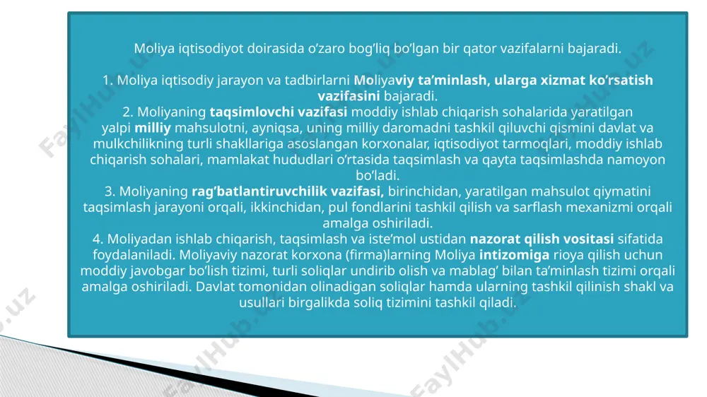 moliyaning mohiyati va funksiyalari - Page 5