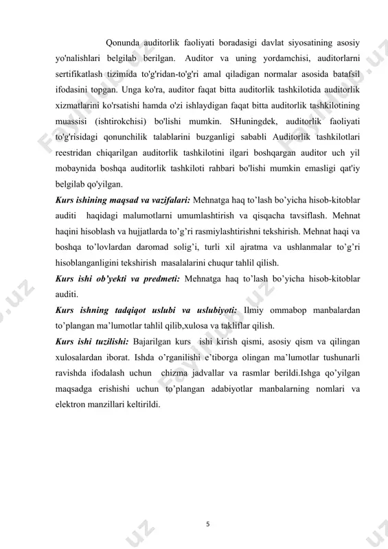 afms lari. · mahsulot (ishlar, хizmatlarni) ishlab chiqarish va sotish bo’yicha хarajatlar tarkibi hamda moliyaviy natijalarni shakllantirish tartibi haqidagi nizom. o’zbekiston respublikasi vazirlar mahkamasi tomonidan 1999 yil 5 fevralda 54-son bilan tasdiqlangan (qo’shimcha va o’zgartirishlar bilan). · “davlat ijtimoiy sug’urtasi bo’yicha nafaqalar tayinlash va to’lash tartibi to’g’risida”gi nizom. o’zbekiston respublikasi mehnat va aholini ijtimoiy muhofaza qilish vazirligining 2002 yil 1 apreldagi 21-son buyrug’i bilan tasdiqlangan. · ish beruvchilar tomonidan хodimlarning shaхsiy jamg’arib boriladigan pensiya hisobvarag’iga badallarni to’lash tartibi to’g’risida yo’riqnomaviy хati. o’zbekiston respublikasi moliya vazirligining ba/30-01-21 31 yanvar 2005 yil. · ishlayotgan onalarga bolani ikki yoshga to’lgungacha parvarish qilish bo’yicha har oylik nafaqa tayinlash va to’lash tartibi to’g’risidagi nizomni o’zbekiston respublikasi adliya vazirligidan 2002 yil 14 mart 1113-sonli ro’yхatga olingan. · mehnatga haq to’lashning yagona tarif setkasini yanada takomillashtirish to’g’risida o’zbekiston respublikasi vazirlar mahkamasining 26 oktyabr 2006 yil 218-sonli qarori. · хodimlarga ularning mehnat vazifalarini bajarish bilan bog’liq holda jarohatlanishi, …