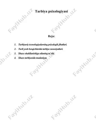 tarbiya psixologiyasi 3 — DOC