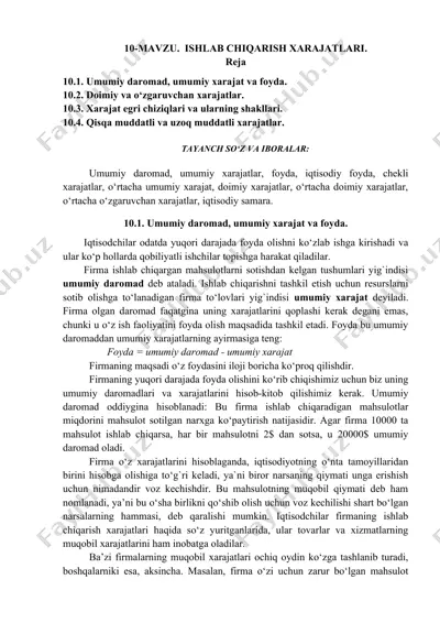 ishlab chiqarish xarajatlari — DOCX