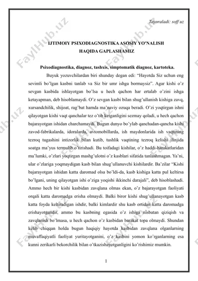 psixodiagnostika — DOCX