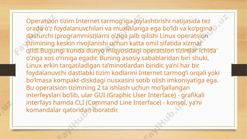 linux operatsion tizmlarining rivojlanishi va ishlash printsipi - Page 5