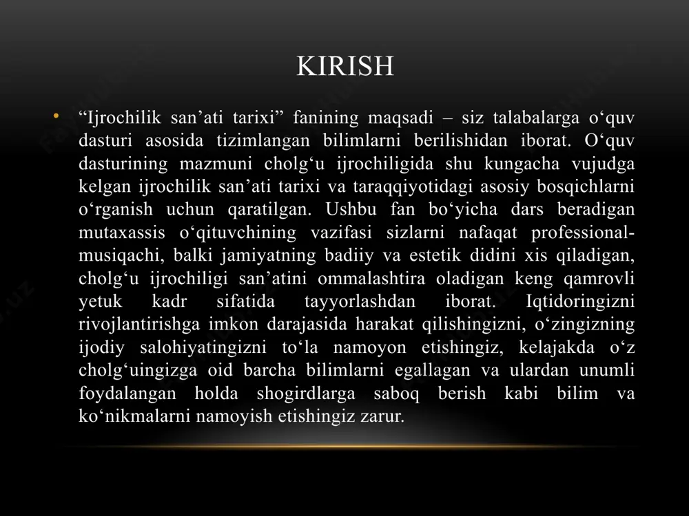 vr talabiga moslashtirishda ko‘pgina ijodiy taklif va tashabbuslar ko‘rsatdi. laboratoriyada o‘zbek xalq cholg‘ularini modernizatsiyalashtirish jarayonida u aynan g‘ijjaklarning kosasini har xil xomashyodan, ya’ni kokos yong‘og‘i, qovoq, mis va yog‘ochdan turli shakllarda yasadi. jonli ijro orqali ularning ovoz tarovatlari tinglab ko‘rildi hamda bir-biriga qiyoslanishi natijasida kosasi yog‘ochdan yasalgan cholg‘u maqsadga muvofiq, deb topildi. so‘ngra yog‘ochdan yasalgan g‘ijjak kosasining shakli bo‘yicha izlanishlar olib borildi. natijada sh.shoumarov tomonidan bir qator kosasi cho‘zinchoq va orqa qismida quyosh tasviri tushirilgan, 8 qirrali hamda dumaloq shakldagi g‘ijjaklar yasaldi, ularning ovoz tarovati va tembr xususiyatlari tekshirildi. 3. petrosyans rahbarligida modernizatsiyalashtirish. 1930-yillarning o‘rtalarida a.petrosyans rahbarligi ostida bir guruh musiqa ustalari (v.romanchenko, a.kevxoyans, s.didenko) v.andreyev ish tajribasiga tayangan holda (torli-chertma) cholg‘ularni 12 bosqichli teng temperatsiyalangan prinsip asosida ijrochilikning zamonaviy talab darajasiga moslashtirishga,ya’ni modernizatsiyalashtirishga kirishdilar. modernizatsiyalashtirishdan asosiy maqsad: ko‘p ovozli ansambl va orkestr jamoalarini tuzishdan iborat edi. shu paytning o‘zida a.petrosyansda cholg‘ularning oilasini yaratish fikri paydo bo‘ldi. natijada nota orqali …