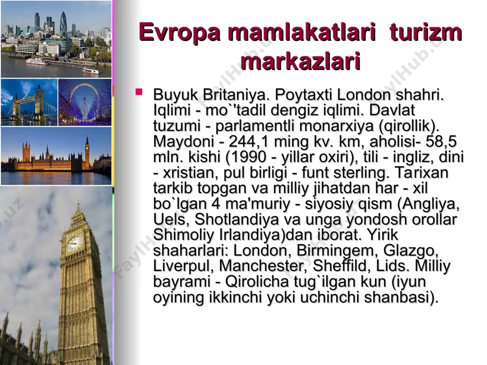l yo`llarining yaxshi yo`lga qo`yilganligi. doimiy rojdеstvo ( iso payg`ambarning tug`ilganiga bag`ishlangan xristianlar bayrami, milodning boshlanishi) bayrami. kurortlar, otеl va turistik lagerlar: riveri (yiliga 35 mln. tur. kun), parij (yiliga 1,5 mln. tur. kun), akvitaniya, langеdsk, russilon (har biri yiliga 6 mln. tur. kun). ikki - bеsh yulduzli otеllar. masalan, leonard de vincy**, panarama***.