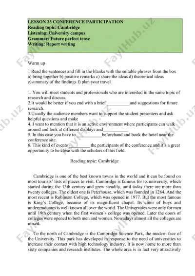 lesson 23 conference participation — DOCX