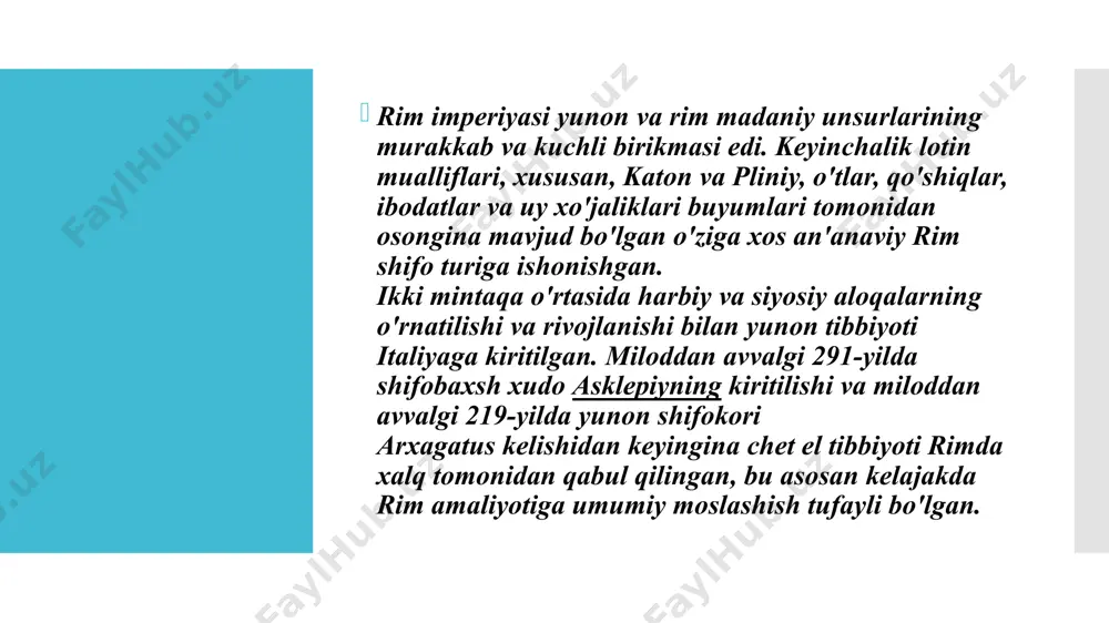 o'tilgan. asklepios'u qachon - yunon tilida shifo iloh - xissa odamga oshirish boshladi, uning marosimlar boshqa xudolar orasida xasadni sabab bo'ldi. yunonlar uchun o'lim jonlantirish aylandi dunyo thanatos, chetiga yashagan, u asosiy ulug'vor zevs uchun nima bo'layotganini shikoyat ketdi. qiyomat dunyo tartibini o'rnatdi. qabul o'lmasligi ega, oddiy odamlar endi xudolar farq qiladi. tadbirlar, bu o'zgarish olimpiyachilarimizning eng yoqmadi. gods avtomobil olmoqchi bo'ldi. ba'zi fikr so'ng, zevs asklepios'u jazolashga qaror qildi. shifo qadimiy iloh yashin momaqaldiroq hayratga soldi. apollon, o'g'li o'limi haqida o'rganish, yovuz edi. u qudratli zevs o'ch olib, o'rniga uchun chaqmoqni to'qib tsiklop hujum olmadi. bu insofsiz jonzotlar natijasida halok bo'ldi. qadimgi tibbiyot ma'badlarda shifo sehr va empirik usullari birlashgan. davolash eng keng tarqalgan vositalari dorilar, suv manbalari va gimnastika mashqlari aylangan. muqaddas shifo marosim faqat maxsus ruxsati bilan mumkin edi ma'badning devorlariga bo'ylab uzoq galereyasida bo'lib o'tgan har bir vaqt tugadi inkubatsiya marosim. sun'iy uyqu holatida xastaga narkotik …
