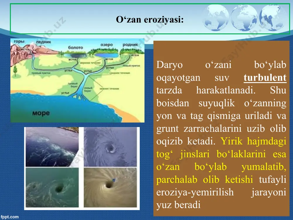 davrida ko‘pchiliq soylardan sel keladi. sel nurota, zarafshon, turkiston, hisor tizmasi etaklarida nafaqat daryolarning to‘lin (mart, aprel oylari) davrida, balki bu atrofda tez-tez kuzatiladigan yozgi yoki kuzgi jala yoki kuchli do‘l tushishi qor qoplamining erishi munosabati bilan ham kuzatilishi mumkin. uchinchi turkumga mansub (vodakamenniy) sel tarkibini asosan loyqa suv va turli o‘lchamdagi tog‘ jinsi bo‘laklari tashkil etadi. bu tushunchaga mansub sel suvining loyqalik darajasi birinchi yoki ikkinchi guruhga nisbatan kamroq bo‘lishi mumkin. chunki bu, ya’ni uchinchi guruhga mansub sel asosan seryoriq, tuproq qoplami kam kuzatiladigan toshloq yon bag‘irlar bo‘ylab kuzatiladi. shu boisdan loyqa kam bo‘lsada, harakatlanayotgan suvning itaruvchi kuchi o‘ta katta bo‘lganligi sababli og‘irligi 80 t dan ortiq bo‘lgan, 40 m3 hajmdagi yirik g‘o‘latoshlarni ham oqizib, yumalatib keta oladi. selni shakllantiruvchi sabablar va sel suvidan foydalanish yo‘llari: bu holat asosan atmosferada yog‘inlarning kuchli jala tarzida sodir bo‘lishi. qor qoplamining qisqa muddatda tezlik bilan erib ketishi yoki qalin qor qoplami ustiga …