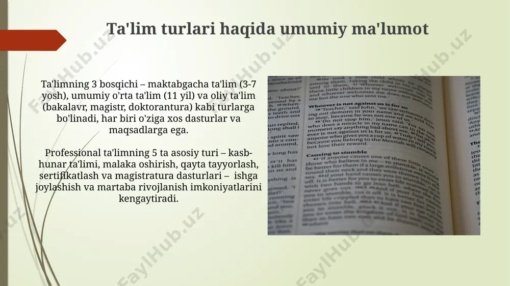 ta'lim turlarining tavsifi - Page 5