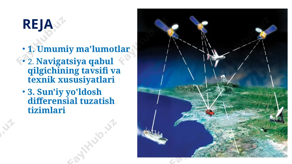 iy yo'ldoshlaridan signallarni qayta ishlaydigan navigatsiya qabul qiluvchisi ko'p kanalli deb ataladi. avtomobil transportida ishlatiladigan va gps va glonass tizimlarining signallari bo’yicha ishlaydigan zamonaviy navigatsiya qabul qiluvchilar, qoida tariqasida 24 kanalli bo’ladi. bugungi kunga kelib, sbas(space based augmentation system) - kosmosga asoslangan tizimi deb ataladigan erkin foydalanishning differentsial signalini uzatuvchi sun'iy yo'ldosh tizimlari yaratilgan. oddiy sun'iy yo'ldosh navigatsiya qabul qiluvchisi mnp-m7 qabul qiluvchisi hisoblanadi. mnp-m7 navigatsiya qabul qiluvchisi glonass, gps va sbas (waas, egnos) sunʼiy yoʻldosh navigatsiya tizimlari signallari yordamida joriy koordinatalar, balandlik, tezlik va vaqtni aniqlash uchun moʻljallangan boʻlib, navigatsiya majmualari va tizimlariga osonlik bilan birlashtiriladi. transportda telematik tizimlar dastlabki bosqichi qachon joriy etila boshlandi? a) xix asrning 50-yillari boshidan b) xx asrning 60-yillari boshidan c) xix asrning 60-yillari boshidan d) xx asrning 50-yillari boshidan transportda telematik tizimlar dastlab qayerlarda joriy etila boshlandi? a) aqsh, korea va yevropada b) aqsh, yaponiya va osiyoda c) aqsh, daniya va yevropada d) …