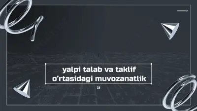yalpi talab va taklif o’rtasidagi muvozanatlik — PPTX