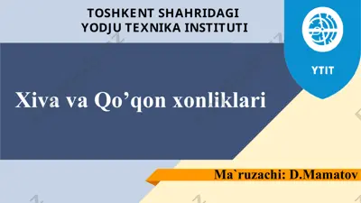 xiva va qo’qon xonliklari — PPTX
