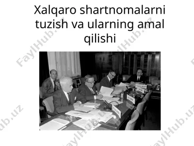 xalqaro shartnomalar bo'yicha muzokaralar o'tkazish — PPTX