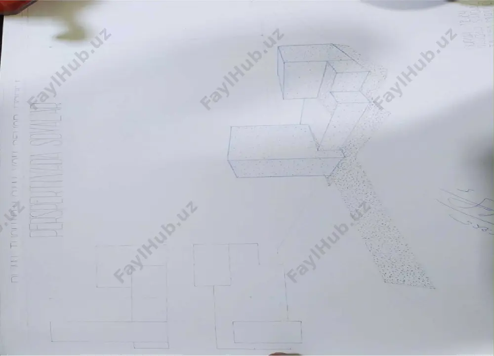ai (quyosh) dan tushayotgan nurlar va ulardan hosil bo‘ladigan soyalar e'tiborga olinadi. kuzatuvchining quyoshga yoki quyoshni kuzatuvchiga nisbatan egallagan vaziyati har xil bo‘lishi mumkin. quyida kuzatuvchiga nisbatan quyoshning harakterli vaziyatlari keltirilgan (14-shakl). 1. quyosh oldin (narsalar fazosijda, chapda joylashgan. 2. quyosh oldin (narsalar fazosi)da, o'ngda joylashgan. 3. quyosh orqa (mavhum fazojda o‘ngda joylashgan. 4. quyosh orqa (mavhum fazojda chapda joylashgan. 5. quyosh chapda, yorug‘lik nuri kartinaga parallel vaziyatda bo‘ladi. yorug'lik yo'nalishining tushish nuqtasi bo'lmaydi. 6. quyosh o‘ngda, yorug'lik nuri kartinaga parallel vaziyatda bo‘ladi. 7. quyoshning o‘ngda ko'tarilish yoki botish payti. bunda buyumning tushuvchi soyasi uzunligini aniqlab bo'lmaydi. 8. quyoshning chapda ko'tarilish yoki botish payti. bunda ham buyumning tushuvchi soyasi uzunligini aniqlab bo'lmaydi. biroq buyum soyasi ortida uni to'sib turuvchi biror tekislik yoki sirt joylashgan bo'isa uning tushuvchi soyasini aniqlash mumkin bo'ladi. narsalar tekisligiga perpendikulyar bo'lgan barcha to'g'ri chiziqlaming tushuvchi soyasi yorug'lik nuri yo'nalishining narsalar tekisligidagi proyeksiyasi perspektivasining tushish nuqtasi st …
