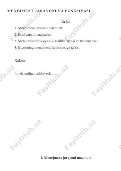 menejment jarayoni va funksiyasi — DOC