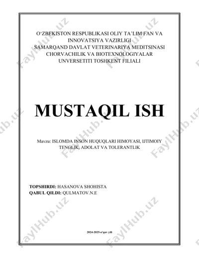 islomda inson huquqlari himoyasi — DOCX