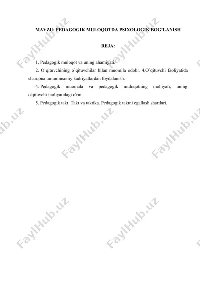 pedagogik muloqotda psixologik bog’lanish — DOCX
