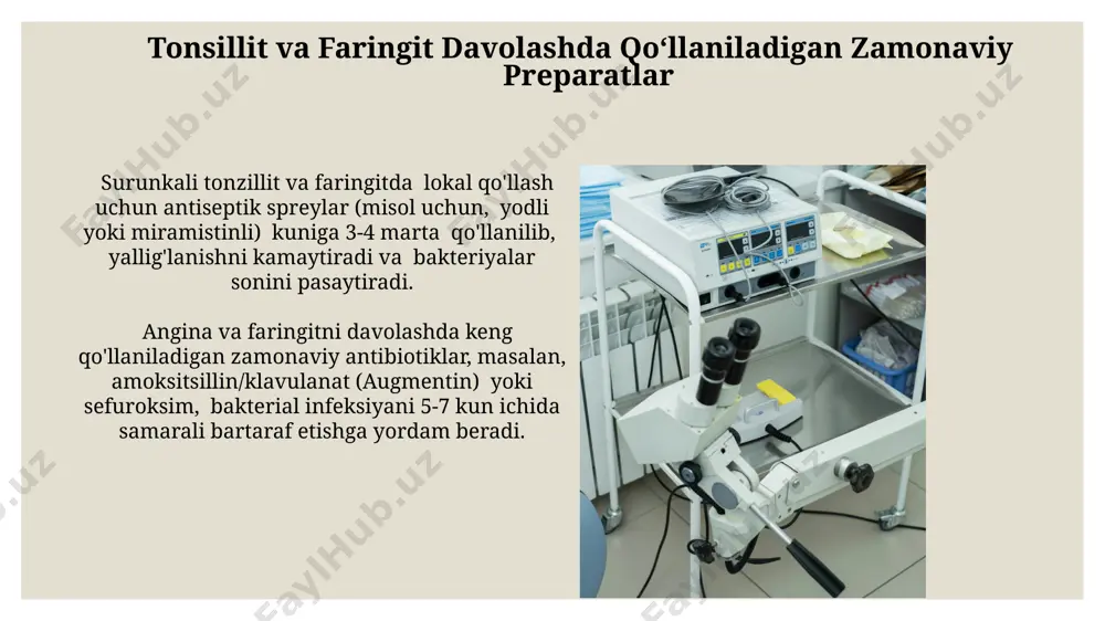 larda ehtiyotkorlik bilan ishlatilishi kerak. katarakta jarrohligida ishlatiladigan zamonaviy preparatlar jarrohlikdan keyingi yallig’lanishni kamaytirish uchun 0,1% prednizolon yoki boshqa kortikosteroidlar ko’z tomchilarining 1–4 hafta davomida qo’llanilishi tavsiya etiladi. bu asoratlarni oldini olishga yordam beradi. zamonaviy fakoemulsifikatsiya uskunalari bilan birgalikda qo’llaniladigan, katarakta ekstraksiyasi jarayonini osonlashtiradigan va natijani yaxshilaydigan yangi avlod faqoemulsifikatsiya suyuqliklari, masalan, perflorokarbonlar, jarrohlik muvaffaqiyatini oshiradi. quruq ko‘z sindromi davolashda qo‘llaniladigan zamonaviy preparatlar giyaluron kislota asosidagi sun'iy yosh suyuqligi preparatlari, masalan, 0,5% li konsentratsiyada, ko'z yuzasini namlash va lübrikasyonni ta'minlashda muhim rol o'ynaydi, simptomatik yengillashtirishni ta'minlaydi. quruq ko'z sindromini davolashda 0,1% siklosporin a ko'z tomchilari kabi immunomodulyatorlar yallig'lanishni kamaytirish va ko'z yuzasining namlanishini yaxshilashda samarali qo'llaniladi. ko‘zning yallig‘lanish kasalliklarini davolashda qo‘llaniladigan zamonaviy preparatlar ko'zning infektsion yallig'lanishlarini davolashda keng spektrli 5-10% levofloksatsin ko'z tomchilari samarali hisoblanadi, ular gram-musbat va gram-manfiy bakteriyalarni yo'q qiladi. quruq ko'z sindromini davolashda giyaluron kislota asosidagi sun'iy yosh ko'z tomchilari, masalan, 0,1% - 0,5% konsentratsiyalarda qo'llanib, ko'z …