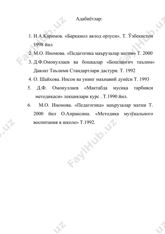 олтинчи синфда мусиқа ўқитишни мазмуни ва хусусиятлари - Page 5