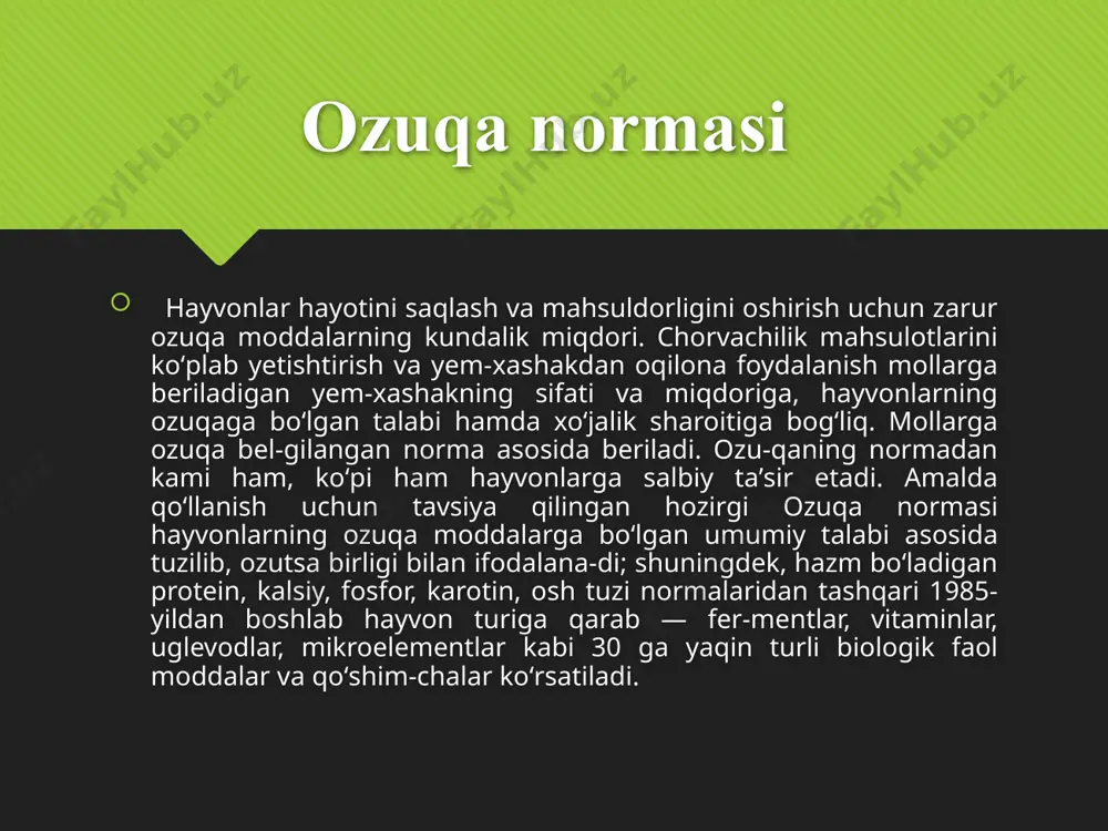 ini manbai va akkumulyatori (kraxmal, glikogen), o‘simlik va ba’zi hayvonlarda (krab va krevetkalarda) tuzilma vazifasini, bakteriyalar hujayra devorini asosi va ba’zi antibiotiklar tarkibiga kirishlari mumkin. shu bilan birga uglevodlar hujayra sirti retseptorlari vazifalarini bajarishlari so‘nggi yillarda ma’lum bo‘ldi. qadimdan inson uglevodlardan o‘zining amaliy faoliyatida foydalanishni bilgan. paxta, yog‘och, zig‘ir, shakarqamish, asal, kraxmal- sivilizatsiyani rivojlanishida beqiyos hissa qo‘shgan uglevodlardir. toza holatda birinchi marta ajratib olingan uglevodlar glyukoza va fruktoza bo‘lib, xviii asrning oxiri – xix asrning boshlarida ajratib olinganlardir. ularni tuzilishi faqat organik moddalar tuzilish nazariyasi ta’limoti rivojlangandan so‘nggina aniqlandi.glyukoza, fruktoza, mannoza va boshqa uglevodlarni element tarkibini aniqlash shuni ko‘rsatdiki,ular cn (h2o)n umumiy formulaga ega bo‘lib, uglerod va suvdan iborat bo‘lganliklari uchun karbonsuvlar deb ham nomlash mumkin. 1868-1870 yilda r.fittig va a.baeyer birinchi bo‘lib, glyukozani to‘g‘ri formulasini taklif etdilar. e.fisher stereokimyoviy formulalar orqali bir qator monosaxaridlarni nisbiy konfiguratsiyasini aniqladi. shundan keyin olib borilgan tadqiqotlar uglevodlarni nafaqat tuzilishi, balki ularni sintez qilish …