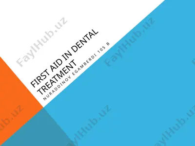 first aid in dental treatment — PPTX