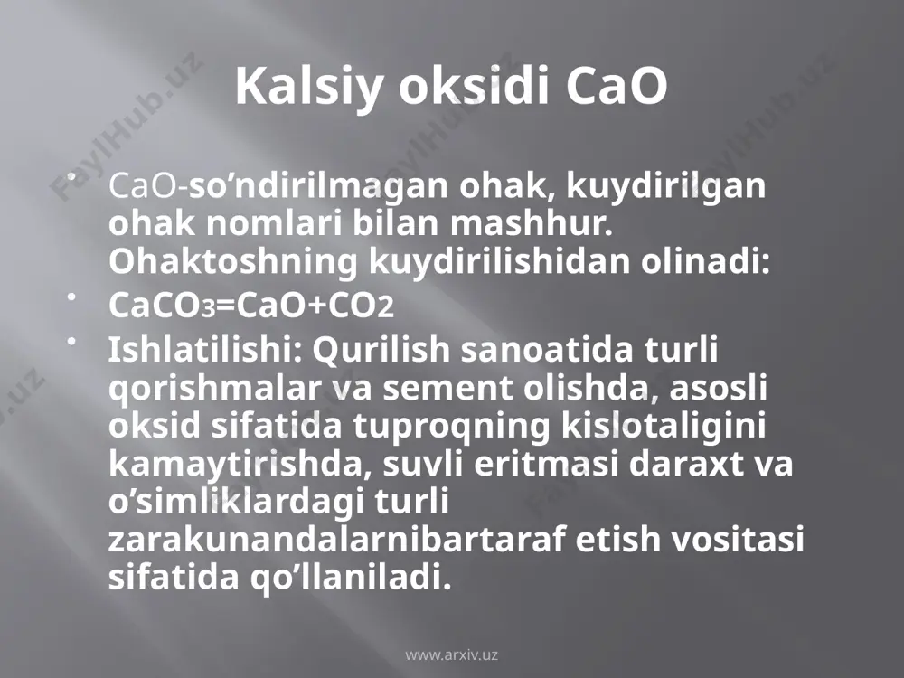 eng muhim oksidlarning ishlatilishi - Page 5