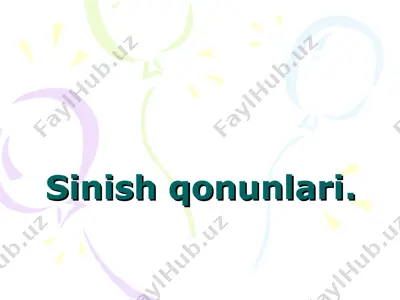 sinish qonunlari — PPT
