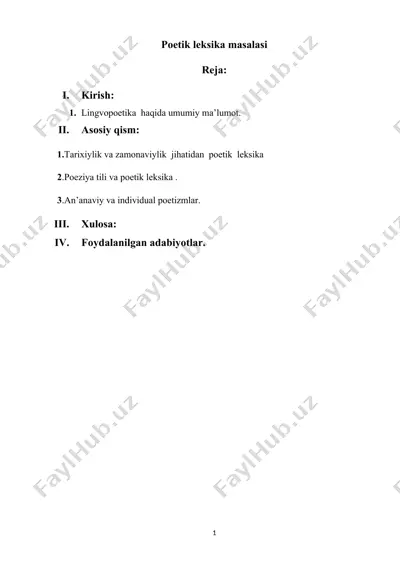 poetik leksika masalasi — DOCX