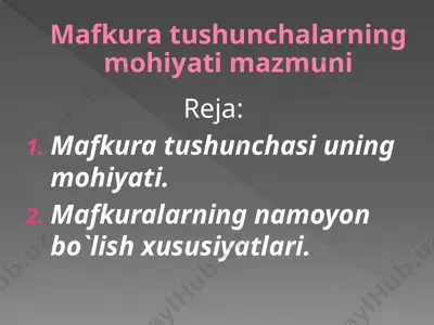 mafkura tushunchalarning mohiyati mazmuni — PPTX